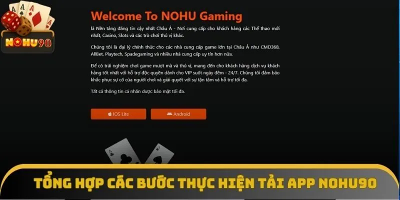 Tổng hợp các bước thực hiện tải app Nohu90